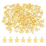 100Pcs Alloy Pendants, Star, Golden, 12x10x2.5mm, Hole: 1.2mm(FIND-DC0005-49)