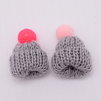 Handmade Wool Woven Hat Decoration, DIY Craft Decoration, Gray, 45x25mm, Inner Diameter: 10mm.(DIY-WH0176-47C)