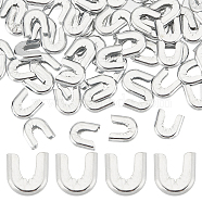 100Pcs Carbon Steel Fishbone Chain End Cap Cover, Tip Covers for Spiral Bone, Platinum, 11x11x3mm(FIND-GF0005-06)