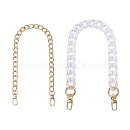 Givenny-EU 2Pcs 2 Style Acrylic Bag Handles, Wallet Chains, for Bag Straps Replacement Accessories, Light Gold, 45.7cm, 1pc/style(FIND-GN0001-35)