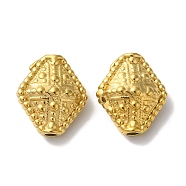 304 Stainless Steel Beads, Rhombus, Golden, 12x10.5x6mm, Hole: 1.6mm(STAS-I305-169G)