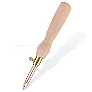 Stainless Steel Punch Needle Pen, Punch Needles Tool, with Wood Handle, PeachPuff, 80mm(SENE-PW0003-005A-04)