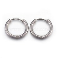 202 Stainless Steel Huggie Hoop Earrings, Hypoallergenic Earrings, with 316 Stainless Steel Pin, Stainless Steel Color, 12 Gauge, 13.5x14x2mm, Pin: 1mm.(EJEW-L205-02G-P)