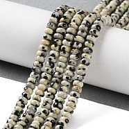 Natural Dalmatian Jasper Beads Strands, Rondelle, 4~4.5x2~2.5mm, Hole: 1.2mm, about 155~163pcs/strand, 15.16''~15.35''(38.5~39cm)(G-K343-C36-01)