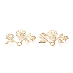 304 Stainless Steel Pendants, Laser Cut, Branches Flower, Golden, 19x29x0.7mm, Hole:2mm(STAS-K194-21G)