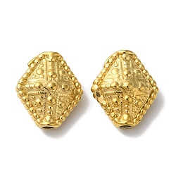 304 Stainless Steel Beads, Rhombus, Golden, 12x10.5x6mm, Hole: 1.6mm(STAS-I305-169G)