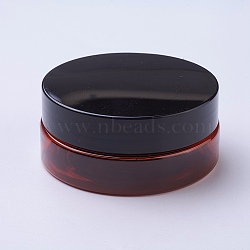 Plastic Cosmetics Cream Jar, Empty Portable Refillable Bottle, Coconut Brown, 3.2x7.12cm, Capacity: 50ml(AJEW-WH0096-29)