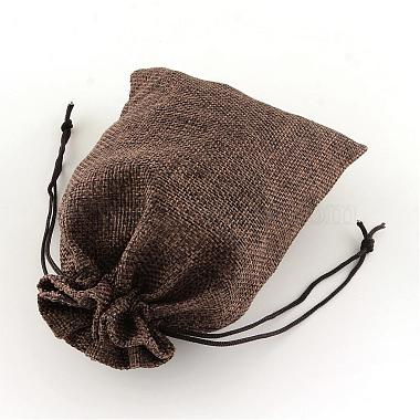 Polyester Imitation Burlap Packing Pouches Drawstring Bags(ABAG-R004-18x13cm-10)-2