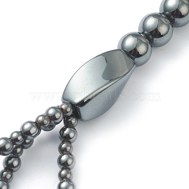 Non-Magnetic Synthetic Hematite Beades 3 Layer Necklaces(NJEW-H307-02)-3