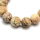 Chapelets de perles rondes en jaspe mat avec image naturelle(G-M064-8mm-05)-2