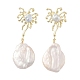 pendientes de perlas naturales(EJEW-P256-19G)-1