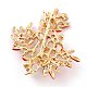 Coral Shape Alloy Brooch with Resin Pearl(JEWB-O009-19)-2