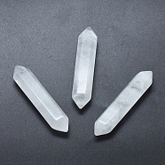 Natural Quartz Crystal No Hole Beads, Healing Stones, Reiki Energy Balancing Meditation Therapy Wand, Faceted, Double Terminated Point, 51~55x10.5~11x9.5~10mm(G-G760-J06)