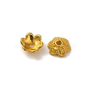 Alloy Beads Caps, Lead Free & Cadmium Free, Multi-Petal Flower, Golden, 8x3mm, Hole: 1.3mm(FIND-G074-01L)