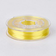Flat Elastic Crystal String, Elastic Beading Thread, for Stretch Bracelet Making, Yellow, 0.4mm, about 16.4 yards(15m)/roll(EW-G010-A08)