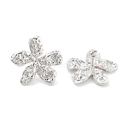 Non-Tarnish 304 Stainless Steel Stud Earrings, Flower, for Women, Stainless Steel Color, 28x30mm(EJEW-K283-03P)