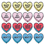 16Pcs 4 Colors Heart Computerized Embroidery Cloth Iron on Patches, Stick On Patch,Costume Accessories, Appliques, Mixed Color, 53x51x1.5mm, 4pcs/color(DIY-FG0004-41)
