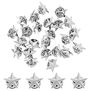 24Pcs Pentagram Alloy Brooch, Creative Badge for Backpack Clothes, Platinum, 15mm, Pin: 1.1mm(JEWB-FH0001-25P)
