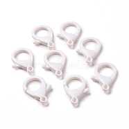 Plastic Lobster Claw Clasps, White, 35x25x6mm, Hole: 3mm(KY-XCP0001-20)