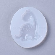 Food Grade Silicone Molds, Resin Casting Molds, For UV Resin, Epoxy Resin Jewelry Making, Dinosaur, White, 65x57x7mm, Dinosaur: 50x42mm(DIY-L026-015)