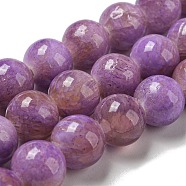 Dyed Natural White Jade Beads Strands, Round, Medium Purple, 9.5~10mm, Hole: 1.2mm, about 40pcs/strand, 15.94 inch(40.5cm)(G-F764-03B)