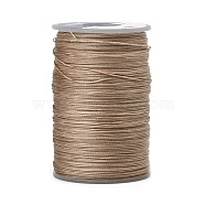 Waxed Polyester Cord, 3-Ply, Camel, 0.45mm, about 59.05 yards(54m)/roll(YC-E006-0.45mm-A06)