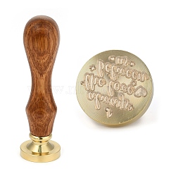 Brass Retro Wax Sealing Stamp, with Wooden Handle for Post Decoration DIY Card Making, Always the love between us, Word, 90x25.5mm(AJEW-F045-C06)