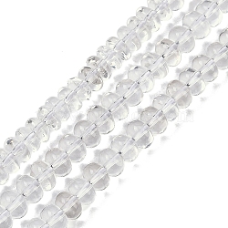 Natural Quartz Crystal Beads Strands, Rock Crystal Rondelle Beads, 6x4mm, Hole: 1mm, about 92pcs/strand, 15.35''(39cm)(G-G162-B01-01)