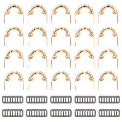 WADORN Zinc Alloy Purse Arch Bridge Buckle, Box Handle Hardware, with Gasket, for Craft Leather Handbag, Light Gold, 2.6x2.6x0.7cm, 20 sets/box(FIND-WR0007-31)