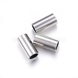 304 Stainless Steel Tube Beads, Stainless Steel Color, 10x5mm, Hole: 4mm(STAS-O107-07P-C)