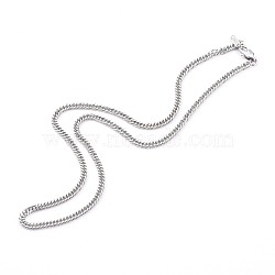 304 Stainless Steel Diamond Cut Cuban Link Chain Necklaces, with Lobster Claw Clasps, Stainless Steel Color, 20.27 inch (51.5cm)(NJEW-JN03368-02)