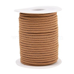 Nylon Threads, Milan Cords/Twisted Cords, Saddle Brown, 3mm, about 21.87 yards(20m)/roll(NWIR-P018-38)