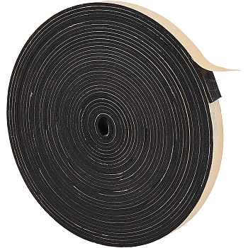 Strong Adhesive EVA Sponge Foam Tape, Anti-Collision Seal Strip, Black, 1.5x0.3cm, about 10m/roll