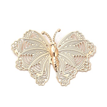 Brass Pendants, Butterfly Charm, Light Gold, 28x40.5x3mm, Hole: 1.8mm