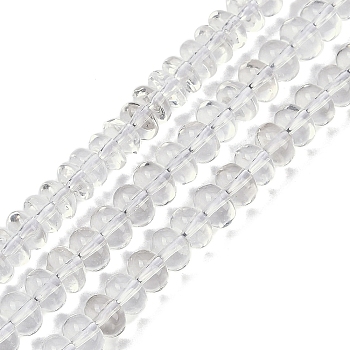 Natural Quartz Crystal Beads Strands, Rock Crystal Rondelle Beads, 6x4mm, Hole: 1mm, about 92pcs/strand, 15.35''(39cm)