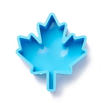 Maple Leaf DIY Decoration Silicone Molds, Resin Casting Molds, For UV Resin, Epoxy Resin Jewelry Making, Deep Sky Blue, 97x89x31mm
