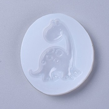 Food Grade Silicone Molds, Resin Casting Molds, For UV Resin, Epoxy Resin Jewelry Making, Dinosaur, White, 65x57x7mm, Dinosaur: 50x42mm