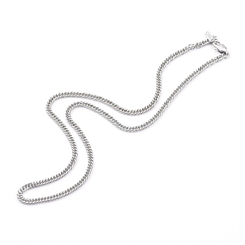 304 Stainless Steel Diamond Cut Cuban Link Chain Necklaces, with Lobster Claw Clasps, Stainless Steel Color, 20.27 inch (51.5cm)