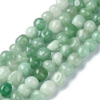 Natural Green Aventurine Beads Strands, Potato, 5~10x7~8x7~8mm, Hole: 1.2mm, about 51pcs/strand, 15.16 inch(38.5cm)