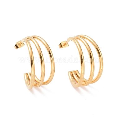 Oval 304 Stainless Steel Stud Earrings