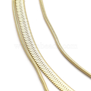 304 chaînes serpent en acier inoxydable 3 collier superposé pour femmes(NJEW-C028-01G)-3