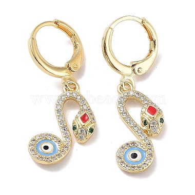 Colorful Snake Cubic Zirconia Earrings