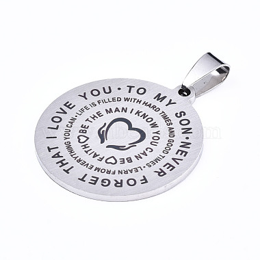 201 Stainless Steel Quote Pendants(STAS-T044-221P)-3