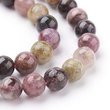 Natural Tourmaline Beads strands(X-G-C076-6mm-10)-3