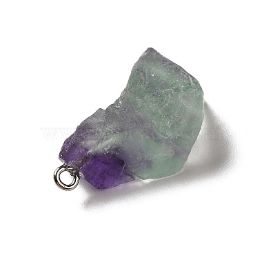 Raw Rough Natural Colorful Fluorite Pendants(G-A028-01A)-4