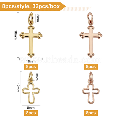 BENECREAT 32Pcs 4 Style Brass Pendants(KK-BC0002-59)-3
