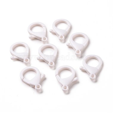 White Teardrop Plastic Lobster Claw Clasps