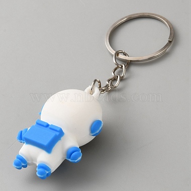 Astronaut PVC & Iron Pendant Keychains(KEYC-WH0053-030P-02)-2