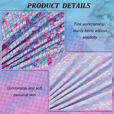 Fish Scale Pattern Polyester-Cotton Fabric(DIY-WH0430-114B)-4