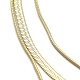 304 Stainless Steel Snake Chains 3 Layer Necklace for Women(NJEW-C028-01G)-3